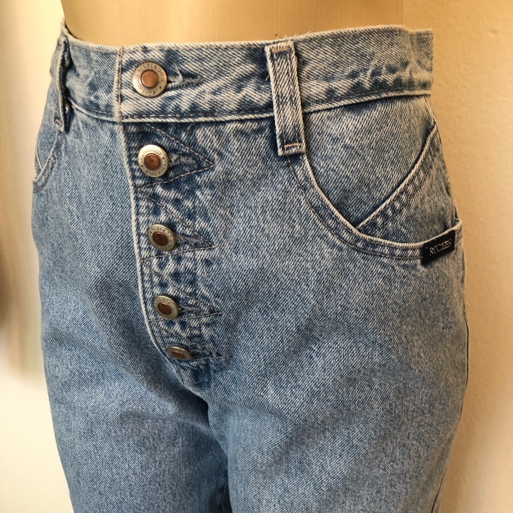 Vintage Rockies Button Fly Western Light Wash Jeans
